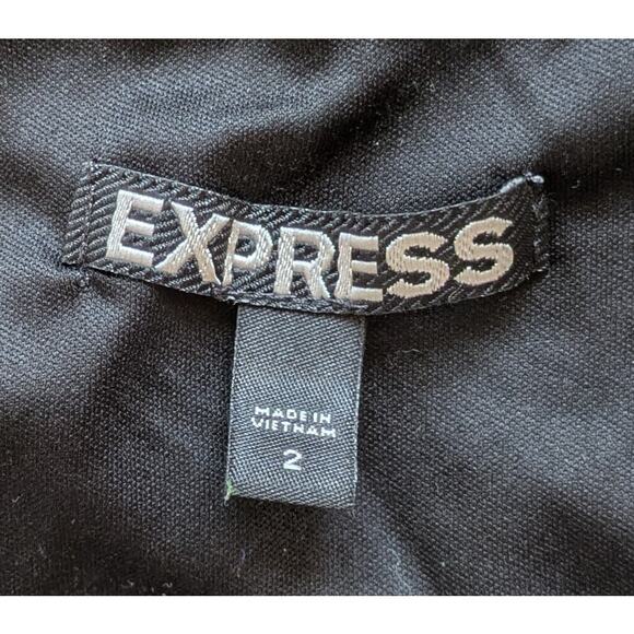 Express Minidress 2 Fit & Flare Sleeveless Black & Bright Floral Keyhole Neck - Picture 10 of 11